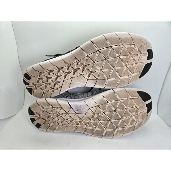 Nike Free RN Flyknit Shoes Men's 8.5 Black White Oreo Running Athletic Sneakers - Picture 7 of 8